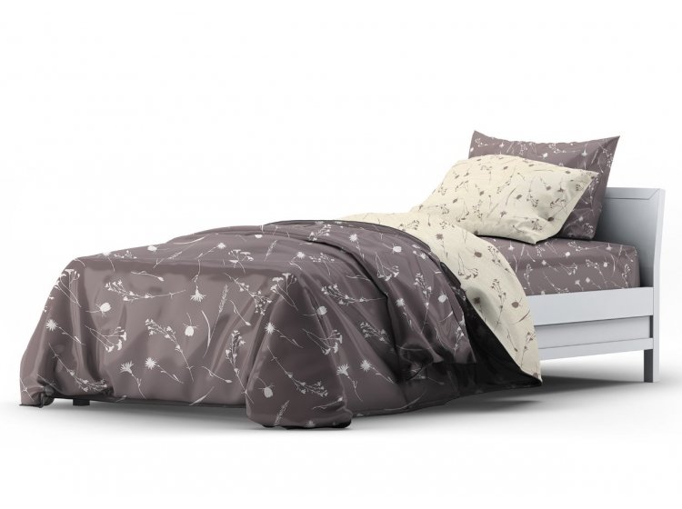 Постельное белье Home Line. ЭКО Бязь Волошки темно-лилового цвета