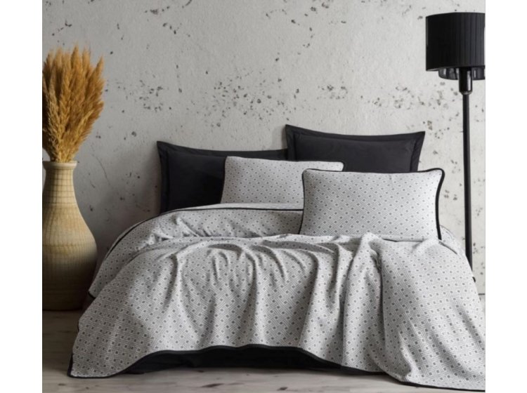 Постельное белье Saheser. Silvano black хлопок с пике