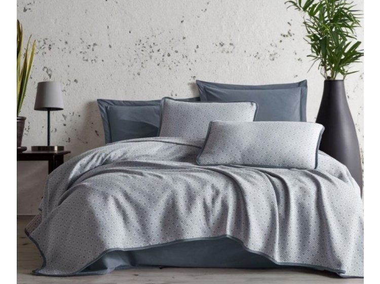 Постельное белье Saheser. Silvano grey хлопок с пике