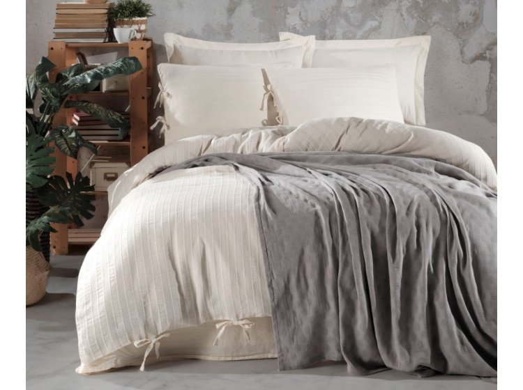 Постельное белье Saheser. Dante grey хлопок с пике