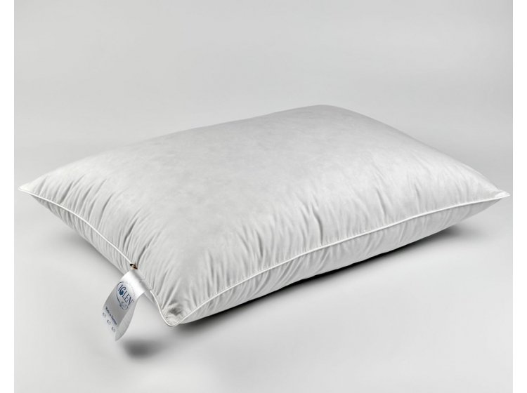 Подушка пуховая облегченная Iglen с серым пухом, 100% пух