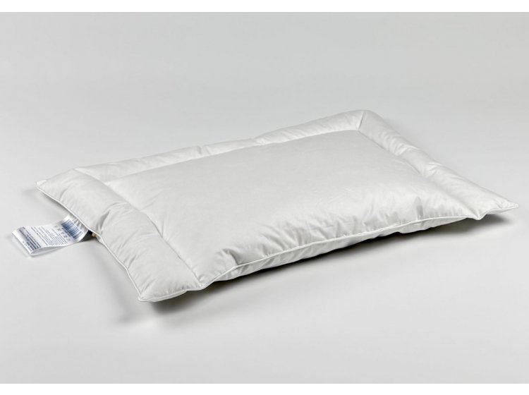 Подушка пуховая для новорожденных Iglen. С белым пухом и кантом