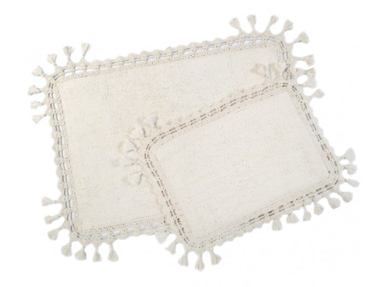 Набор ковриков Irya. Lorna krem кремового цвета