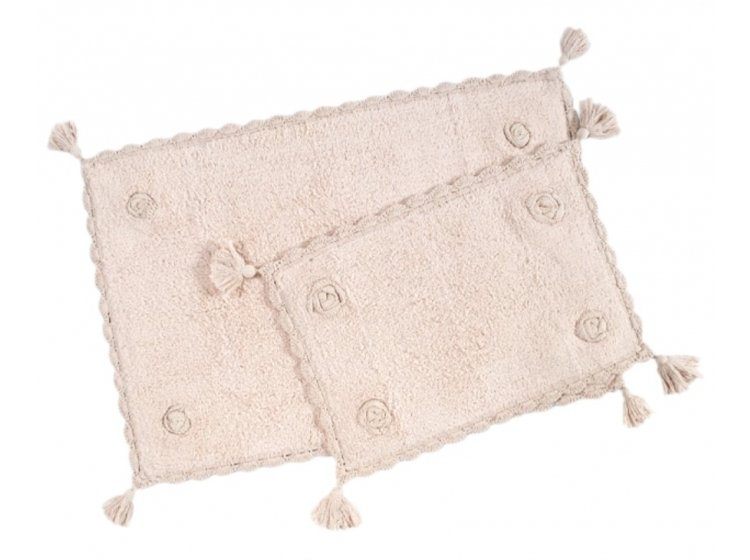 Набор ковриков Irya. Calla pudra с кисточками и цветами