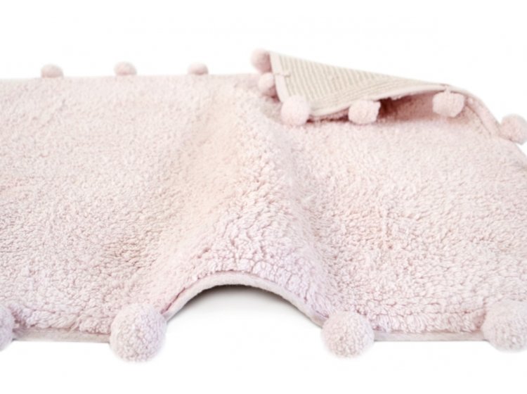 Коврик Irya. Alya pembe розовыйого цвета с помпонами