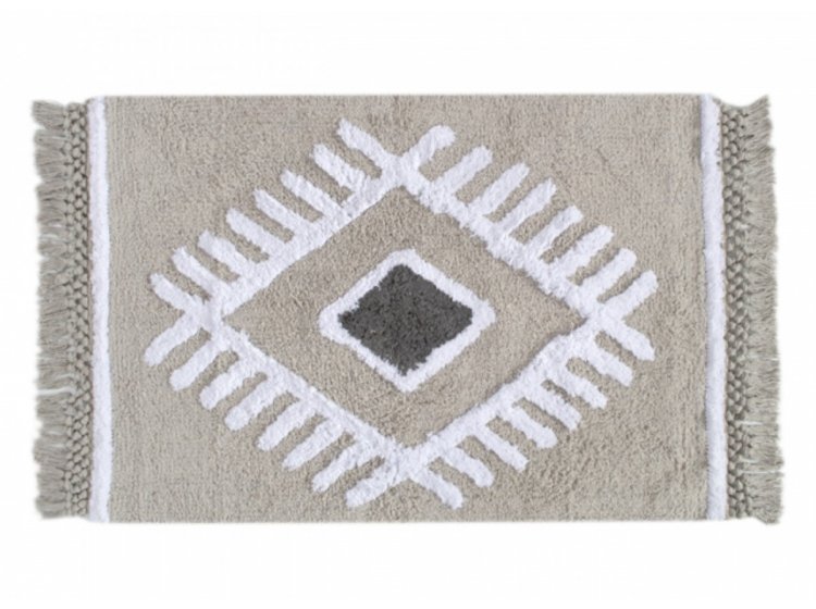 Коврик Irya. Nell gri серого цвета с бахромой