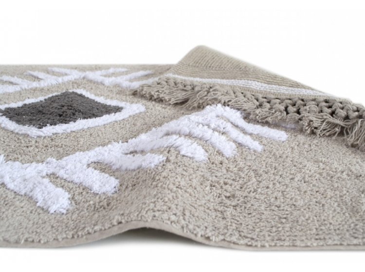 Коврик Irya. Nell gri серого цвета с бахромой