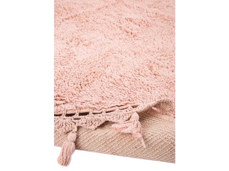 Коврик Irya. Lowell coral кораллового цвета с кисточками