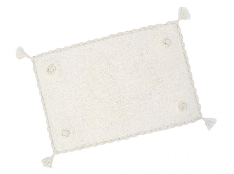 Коврик Irya. Calla ekru с кисточками и цветами