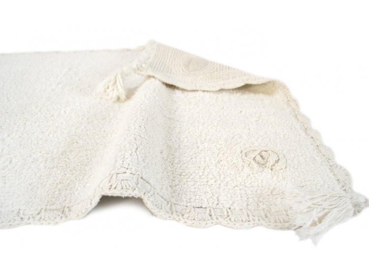 Коврик Irya. Calla ekru с кисточками и цветами