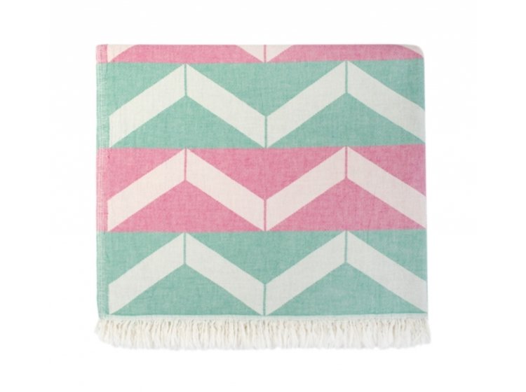 Пляжное полотенце Barine. Pestemal Ups and Downs pink green