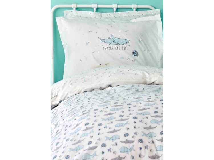 Подростковое постельное белье Karaca Home. Ранфорс Shark yesil