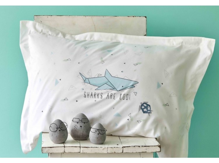 Подростковое постельное белье Karaca Home. Ранфорс Shark yesil