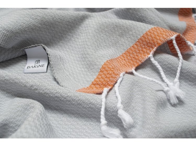 Пляжное полотенце Barine. Pestemal Basak Light Grey-Orange