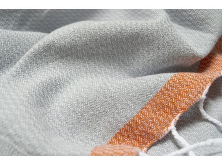 Пляжное полотенце Barine. Pestemal Basak Light Grey-Orange