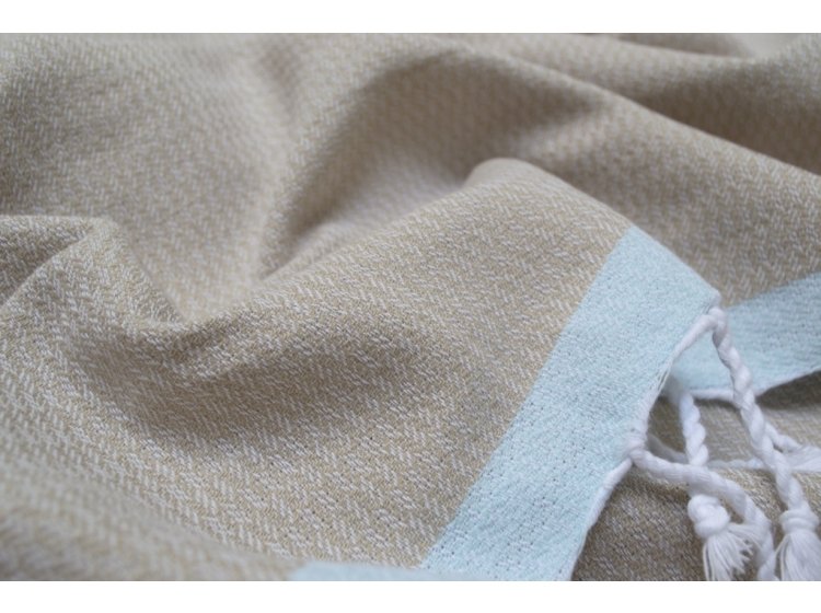 Пляжное полотенце Barine. Pestemal Basak Beige-Mint