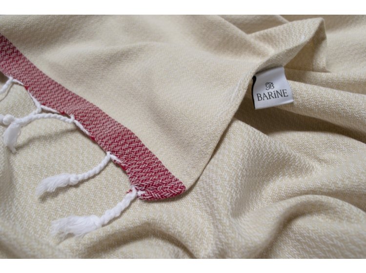 Пляжное полотенце Barine. Pestemal Basak Beige-Marsala