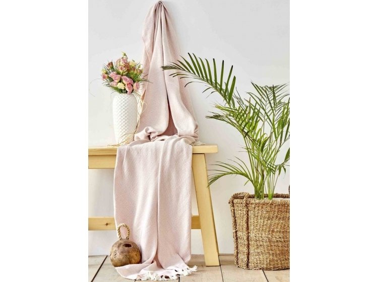 Покрывало пике Karaca Home. Quatre royal pudra