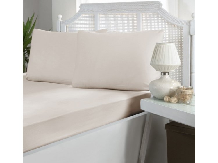 Простыня на резинке с наволочками First Choice. Сатин Champagne