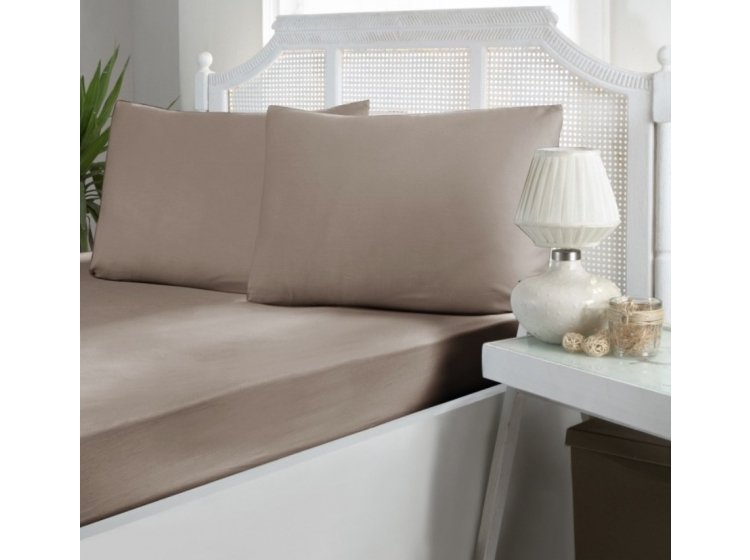 Простыня на резинке с наволочками First Choice. Сатин Mink