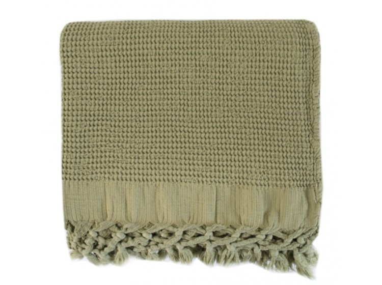 Плед Lotus Home. Rius Olive оливкового цвета