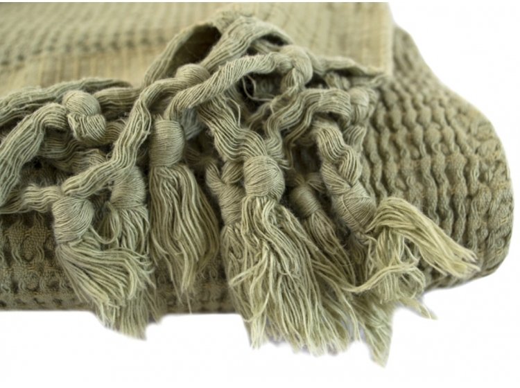 Плед Lotus Home. Rius Olive оливкового цвета