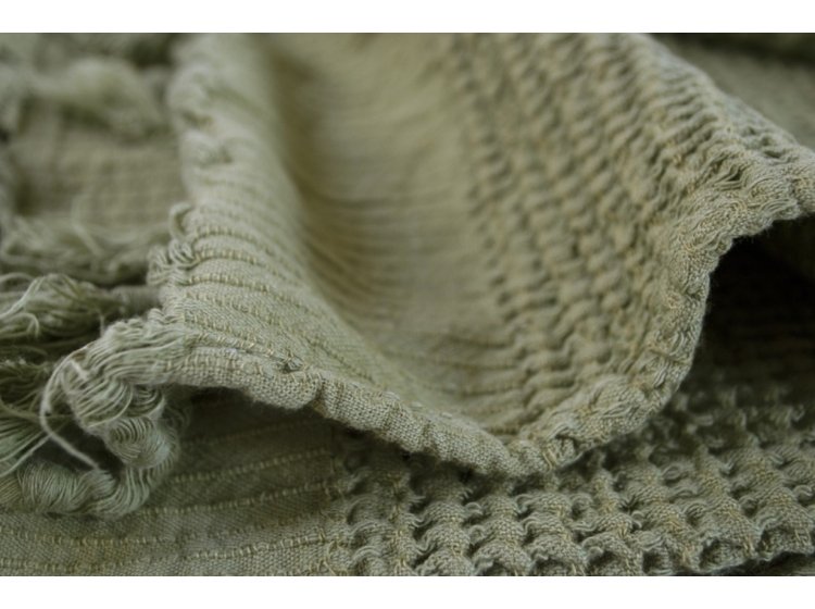 Плед Lotus Home. Rius Olive оливкового цвета