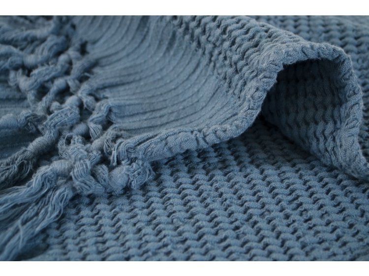 Плед Lotus Home. Rius Petrol цвета петроль