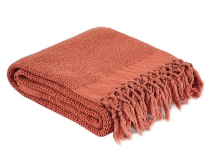 Плед Lotus Home. Rius Kiremit кирпичного цвета