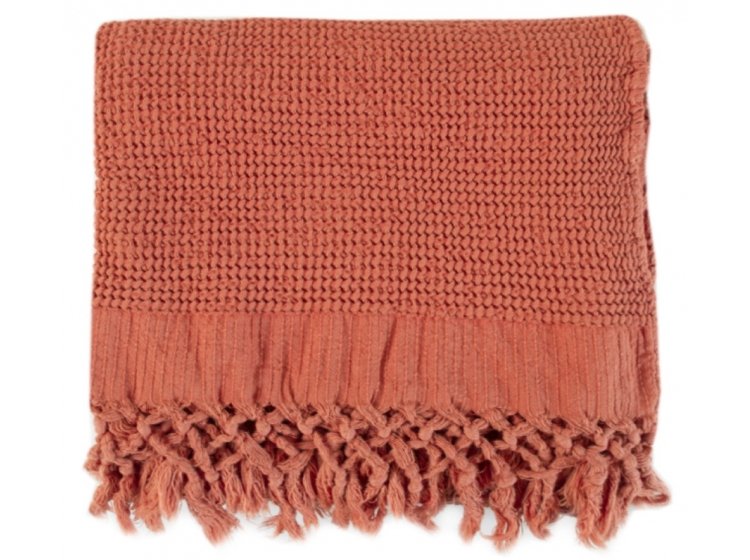 Плед Lotus Home. Rius Kiremit кирпичного цвета