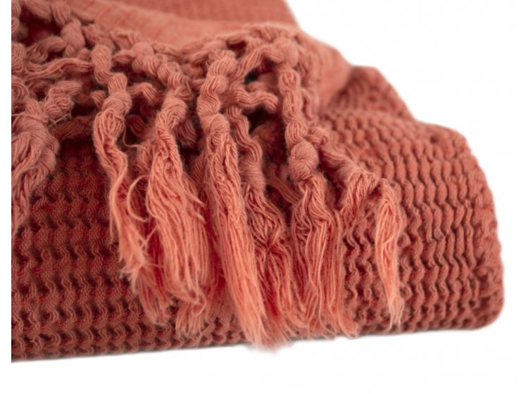 Плед Lotus Home. Rius Kiremit кирпичного цвета