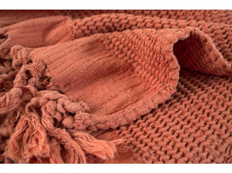 Плед Lotus Home. Rius Kiremit кирпичного цвета