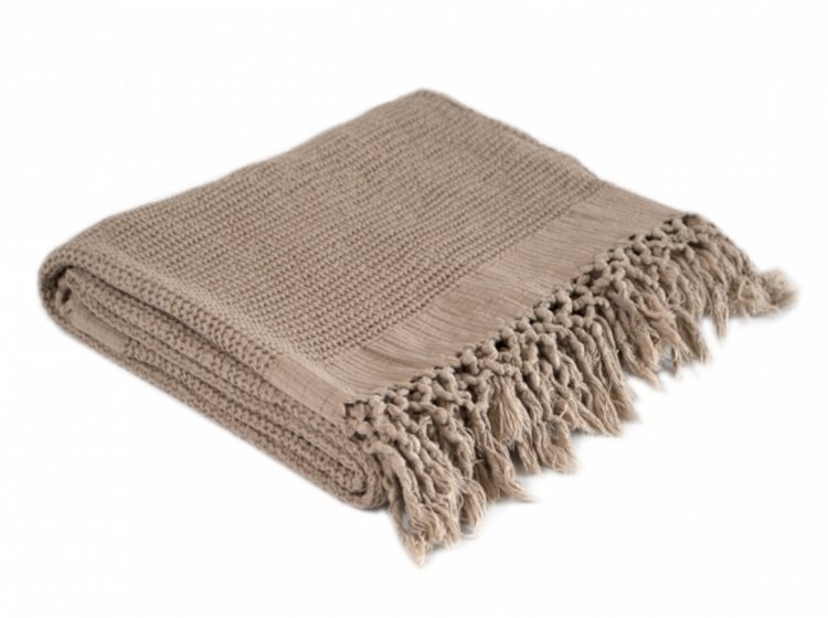 Плед Lotus Home. Rius Kahve кофейного цвета