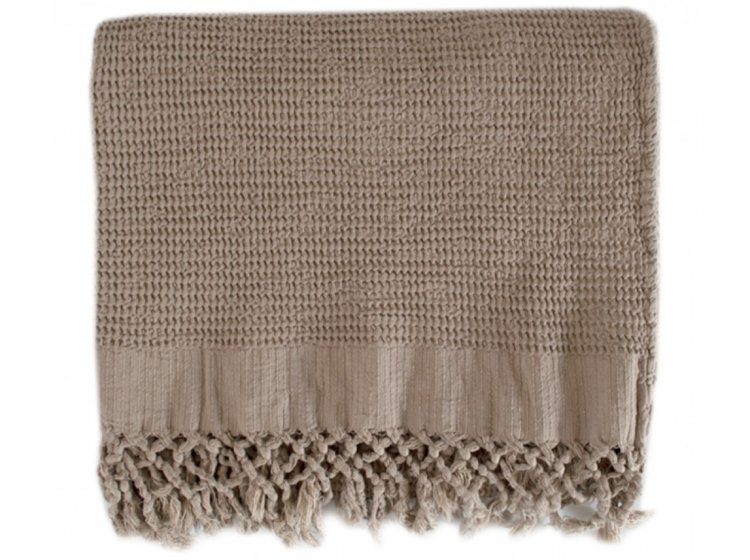 Плед Lotus Home. Rius Kahve кофейного цвета