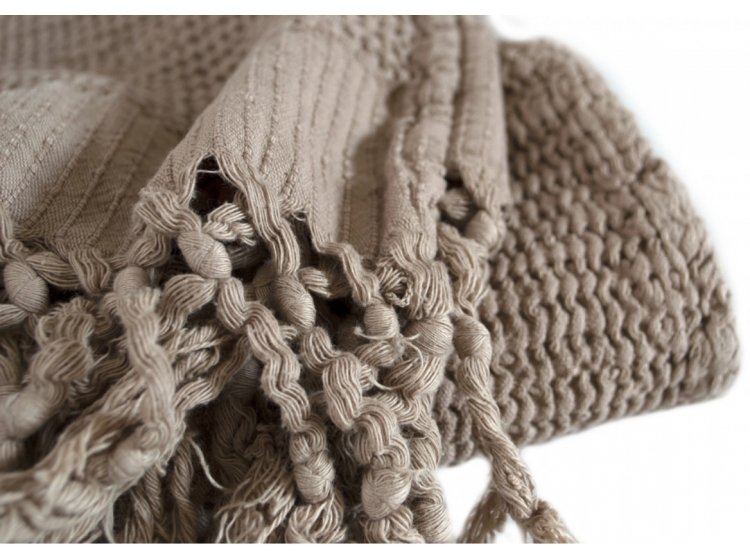 Плед Lotus Home. Rius Kahve кофейного цвета