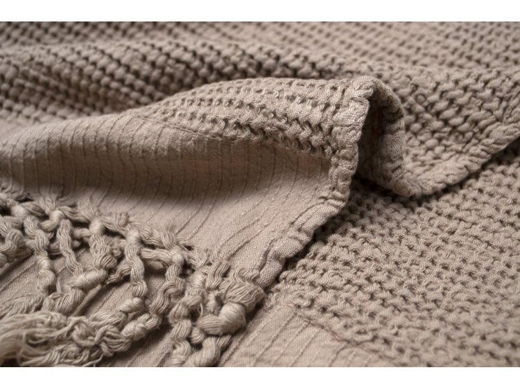 Плед Lotus Home. Rius Kahve кофейного цвета