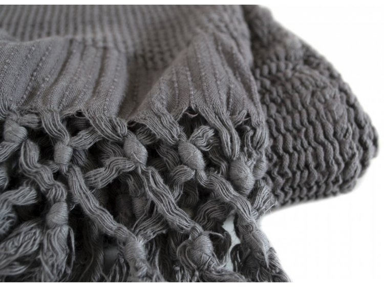 Плед Lotus Home. Rius Antrasit цвета антрацит