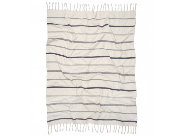 Плед хлопковый Lotus Home. Benalla Natural Navy