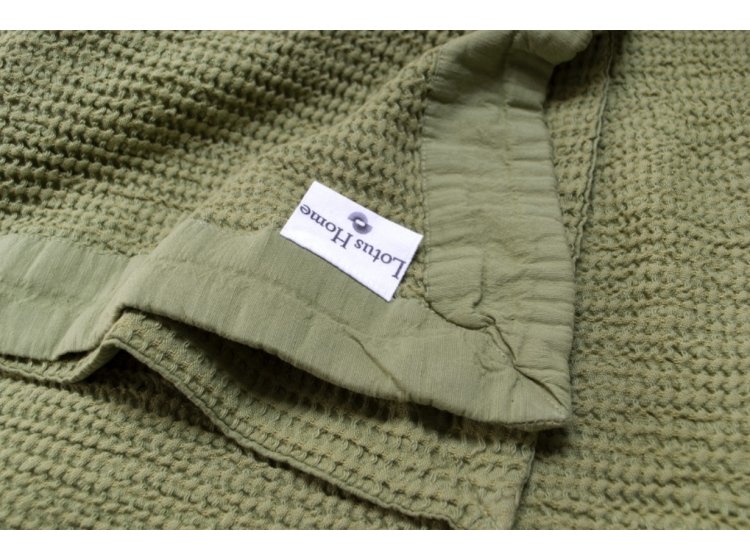 Покрывало Lotus Home. Rius Olive оливкового цвета