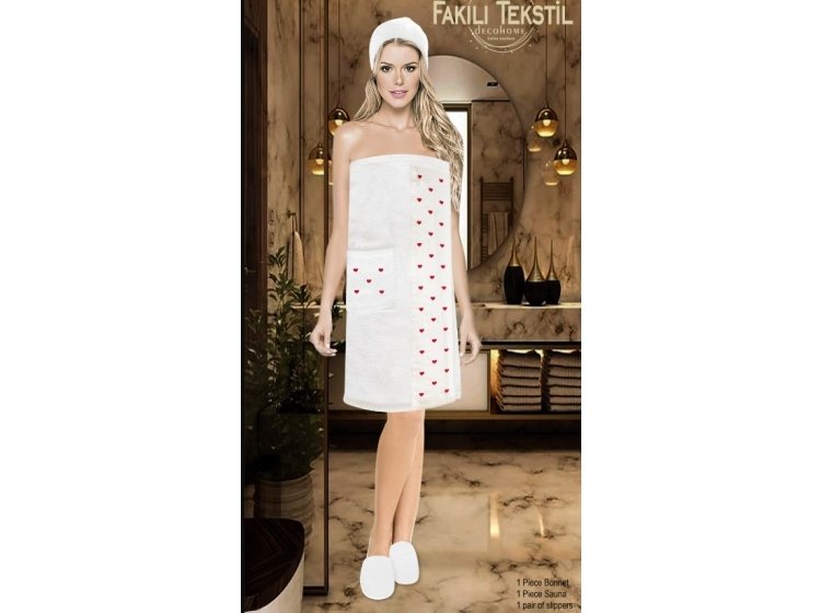 Набор для сауны женский Fakili Tekstil. Calissa Cream кремового цвета
