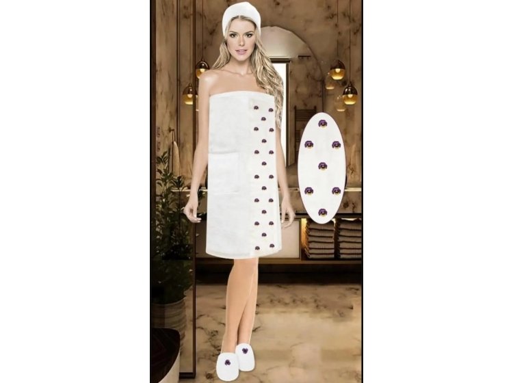 Набор для сауны женский Fakili Tekstil. Violenza Cream кремового цвета