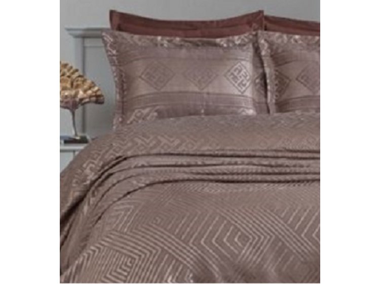 Жаккардовое покрывало с наволочками Dantela Vita. Justo Kahve