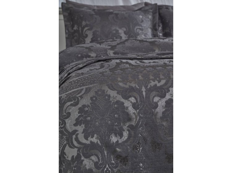 Жаккардовое покрывало с наволочками Dantela Vita. Armada antrasit