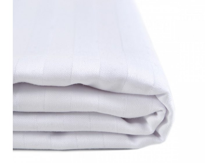 Простынь на резинке Iris Home. Отель Сатин страйп белого цвета