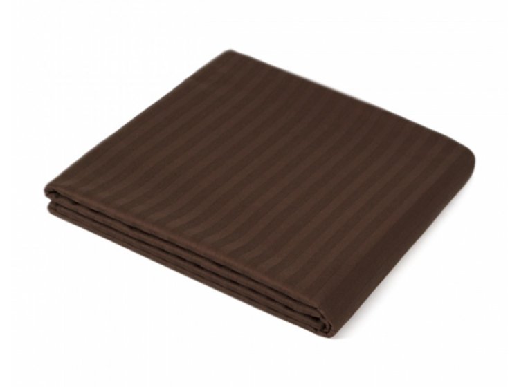 Простынь на резинке Iris Home. Отель Сатин страйп цвета кофе