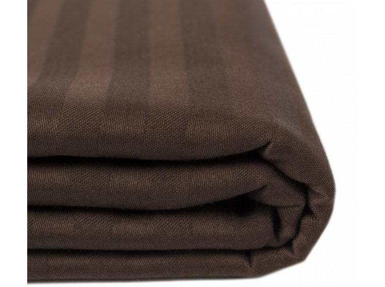 Простынь Iris Home. Отель Сатин страйп кофейного цвета