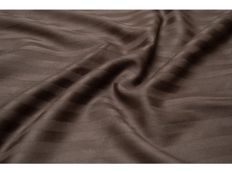 Простынь Iris Home. Отель Сатин страйп кофейного цвета