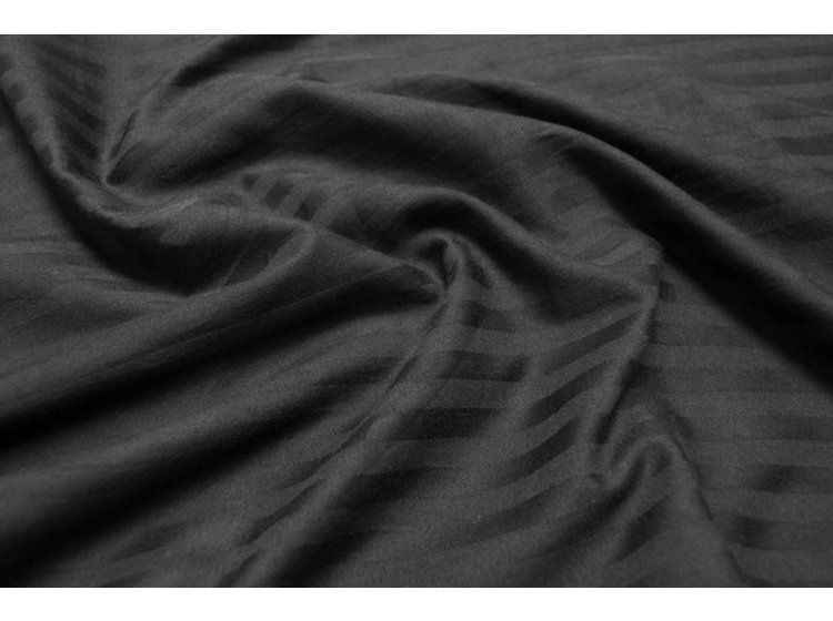 Простынь на резинке Iris Home. Отель Сатин страйп черного цвета