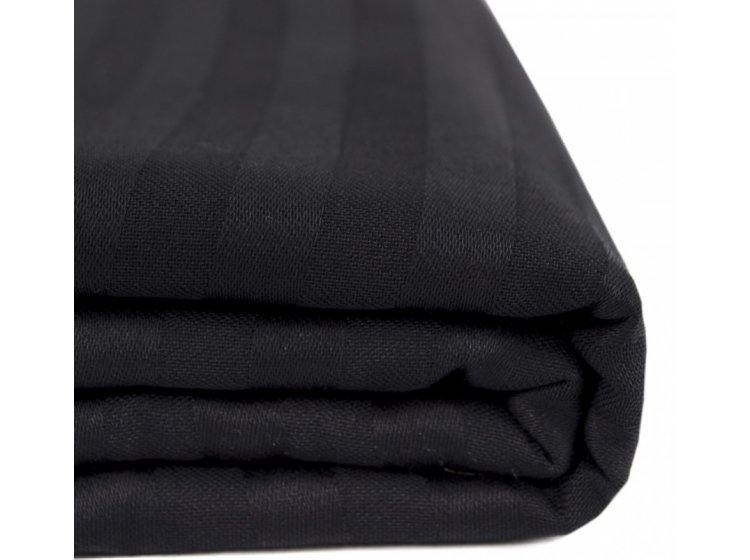 Простынь на резинке Iris Home. Отель Сатин страйп черного цвета