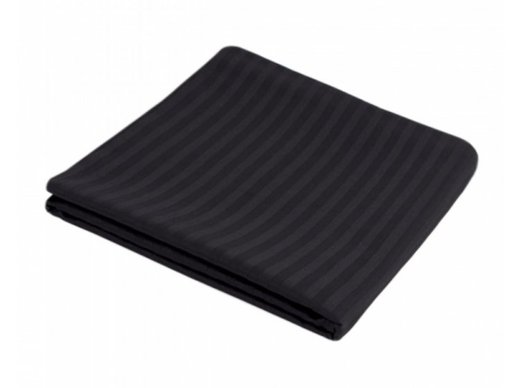 Простынь на резинке Iris Home. Отель Сатин страйп черного цвета